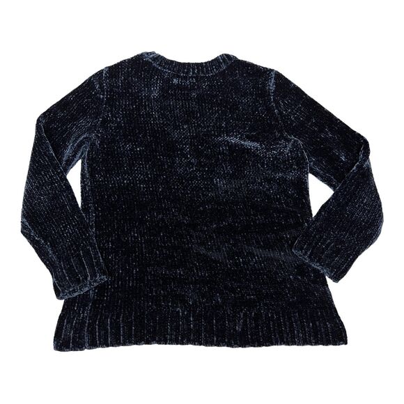 Orvis Navy Chenille Sweater Womens Small Soft Knit Cozy Winter - Picture 10 of 14